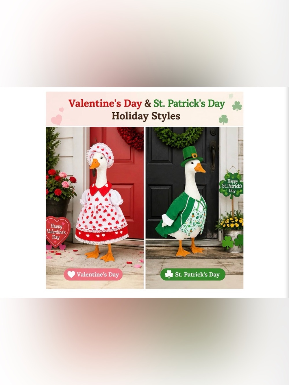 8pc Costume for 23” Porch Goose - Multi-Color Holiday Dress-Up Set NEW - Picture 6 of 6